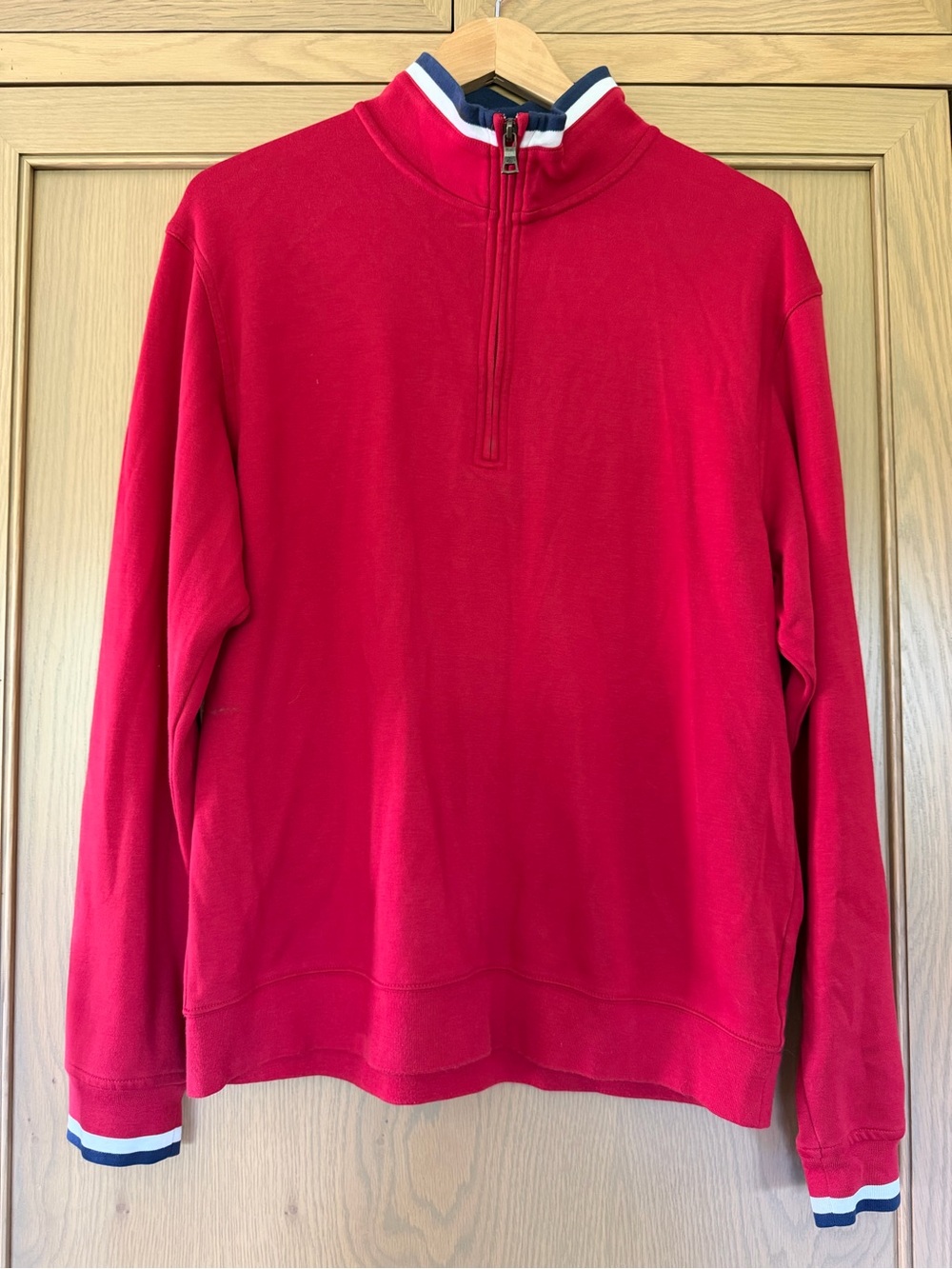 Brooks Brothers Red Quarter-Zip Pullover with Navy & White Trim